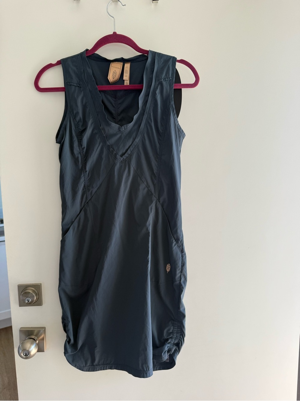 Sleeveless Athletic Dress with Built-In Leggings - Charcoal